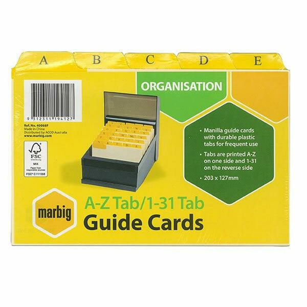 Picture of MARBIG GUIDE CARD A-Z/1-31 TAB 8X5