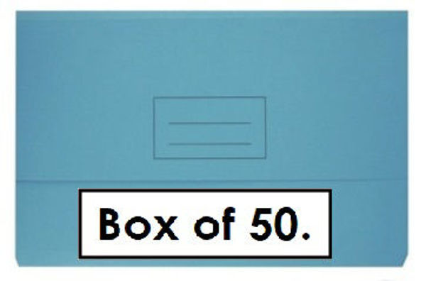 Picture of BANTEX DOCUMENT WALLET - BLUE BOX 50 230GSM FC