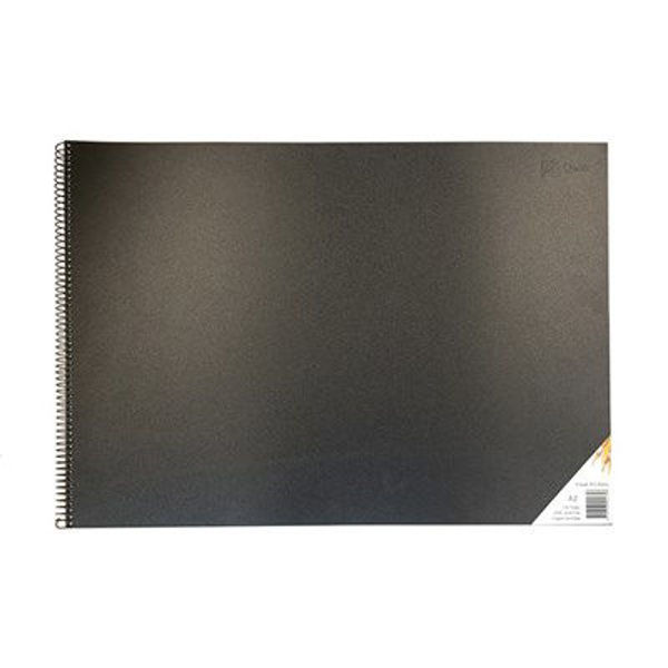 Picture of QUILL VISUAL ART DIARY PP 110GSM A2 120 PAGES - BLACK