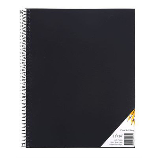Picture of QUILL VISUAL ART DIARY PP 110GSM 11X14 120 PAGES - BLACK