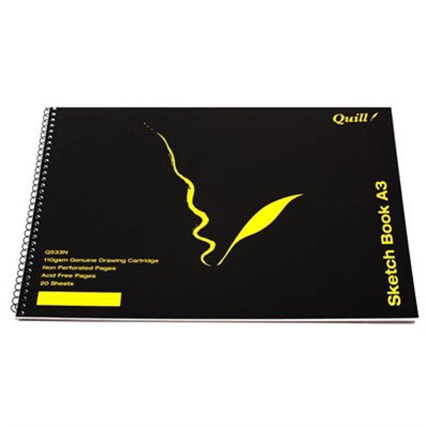Picture of QUILL SKETCH BOOK A3 20 SHEETS - BLACK
