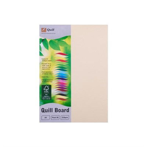 Picture of QUILL BOARD 210GSM A4 PACK 50 - CREAM