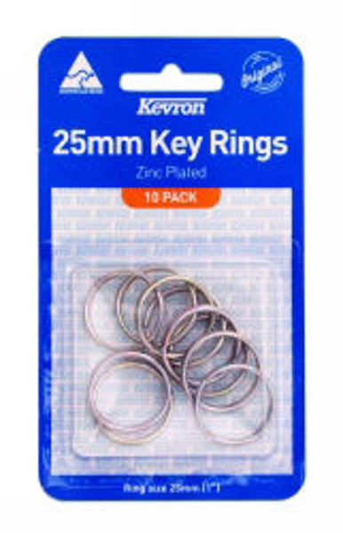 Picture of KEY RINGS KEVRON 25MM ZINC PLATED PK10
