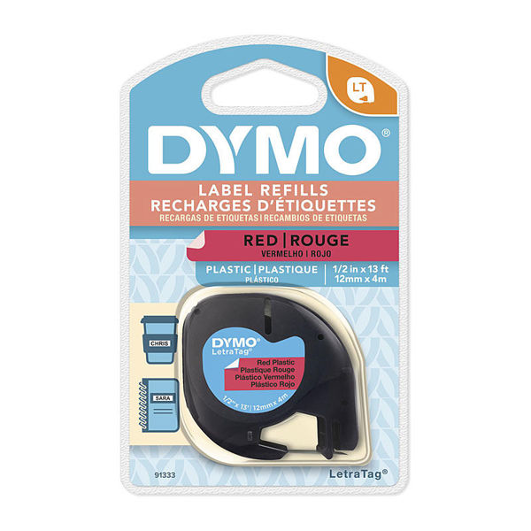 Picture of Dymo LT Plastic 12mm x 4m Red