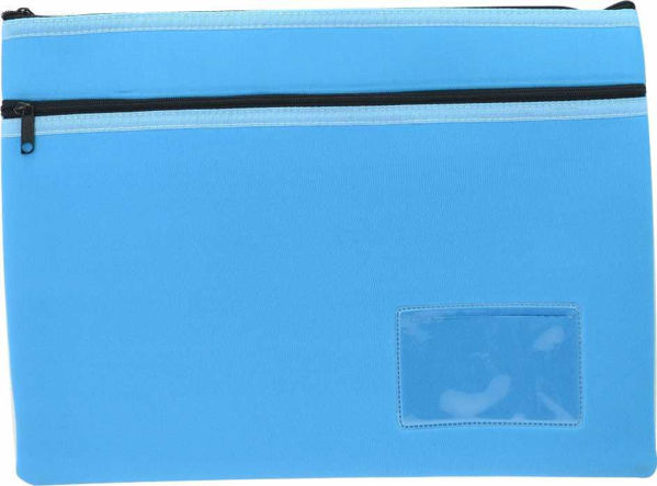 Picture of NEOPRENE 2 ZIP LRG PENCIL CASE - LIGHT BLUE