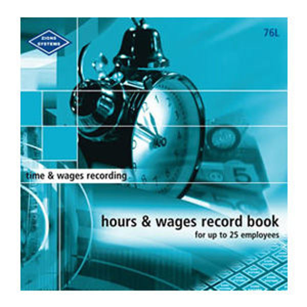 Picture of ZIONS 76L HOURS & WAGES RECORD BOOK - LARGE