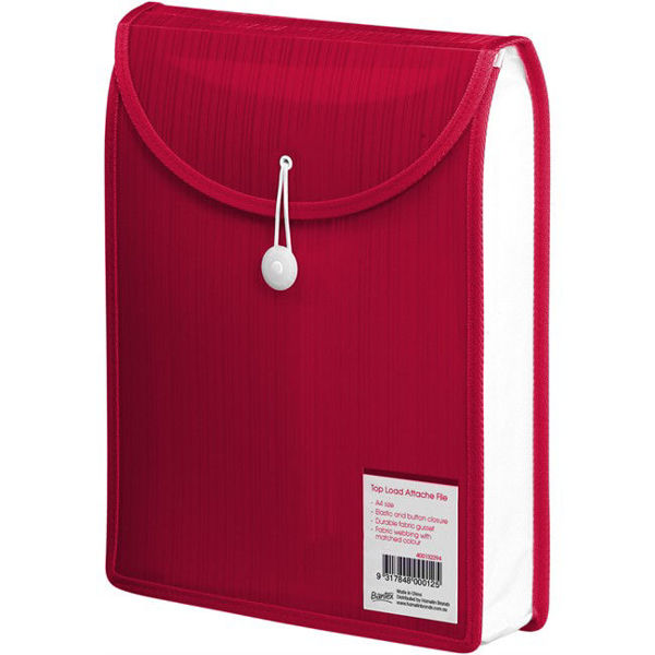 Picture of BANTEX TOP LOAD ATTACHE FILE  A4 - RED