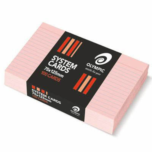 Picture of OLYMPIC SYSTEM CARDS 125X75MM (5X3) PINK