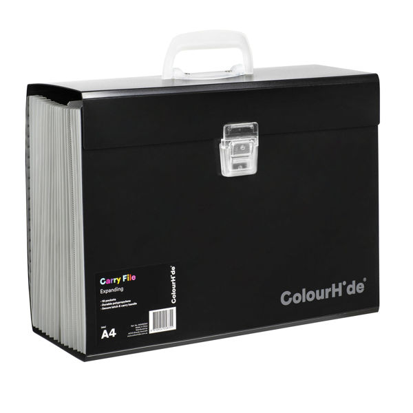 Picture of COLOURHIDE EXPANDING FILE PP CARRY FILE BLACK