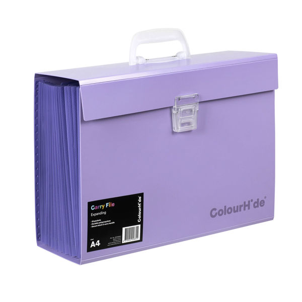 Picture of COLOURHIDE EXPANDING FILE PP CARRY FILE PURPLE