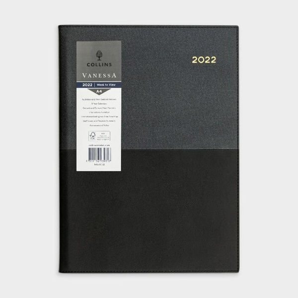 Picture of DIARY 2022 COLLINS A4 VANESSA WTV BLACK