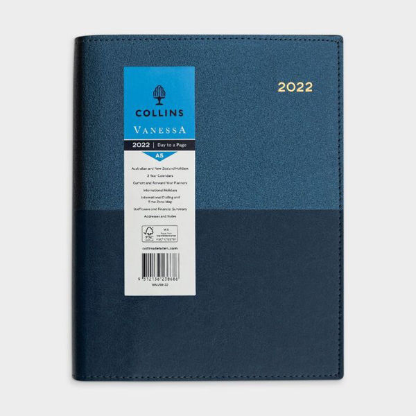 Picture of DIARY 2022 COLLINS A5 VANESSA DTP BLUE