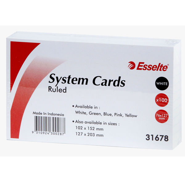 Picture of ESSELTE SYSTEM CARDS 127X76MM (5X3) WHIT