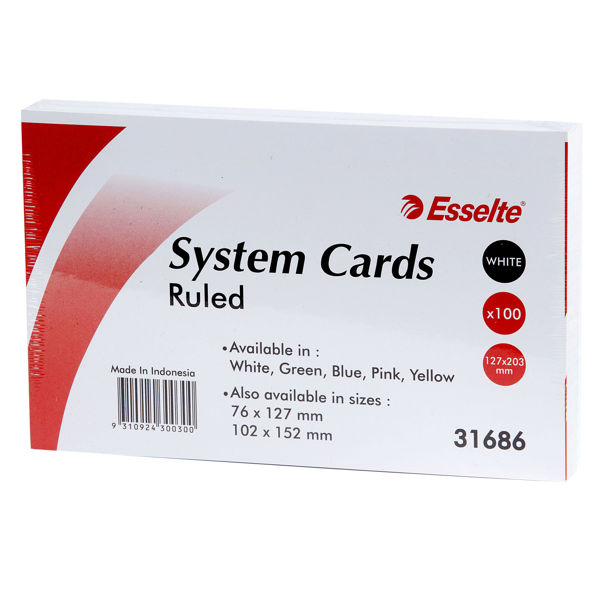 Picture of ESSELTE SYSTEM CARDS 203X127MM (8X5) WHI