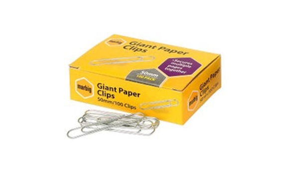 Picture of MARBIG PAPER CLIPS 50MM GIANT BX 100