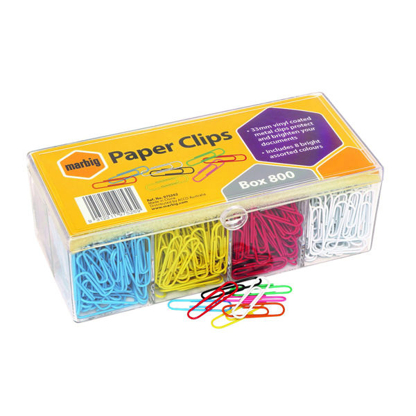 Picture of MARBIG PAPER CLIPS ASSORTED BOX 800