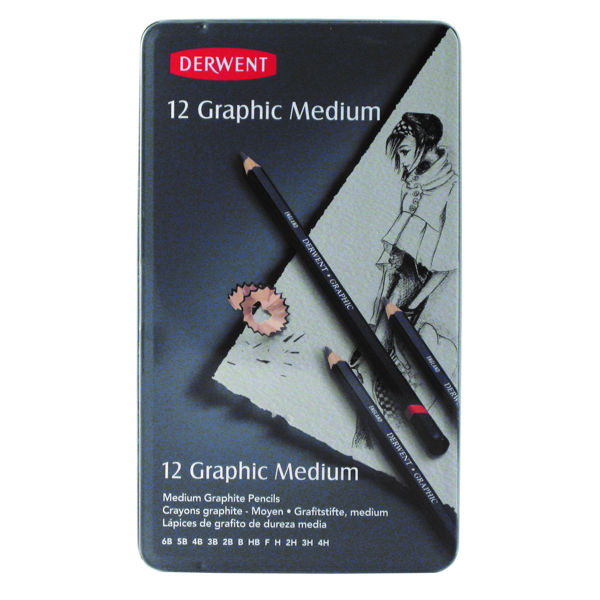 Picture of DERWENT GRAPHIC PENCIL MED TIN 12