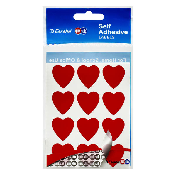 Picture of QUIKSTIK LABELS RED HEART LARGE