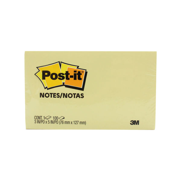 Picture of POST IT PAD 655 YELLOW 76x127 (PKT 6) 3M