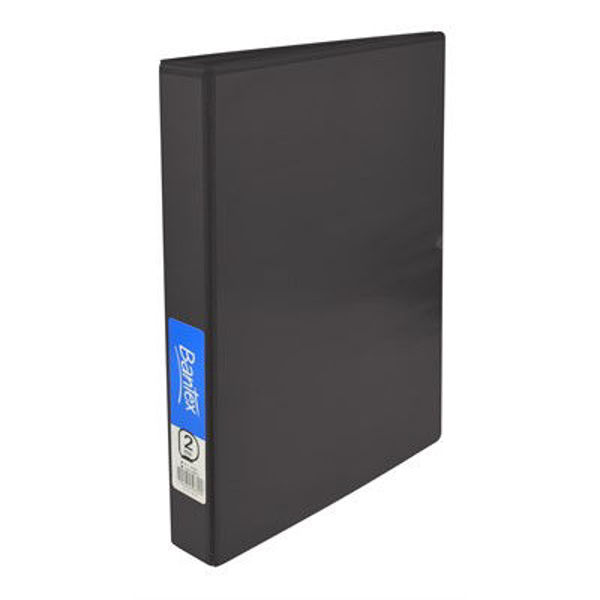 Picture of BANTEX 2D RING 25MM INSERT RING BINDER STANDARD PP A4 - BLACK