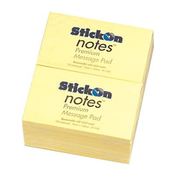 Picture of STICK ON NOTES PACK 12 76MM X 127MM