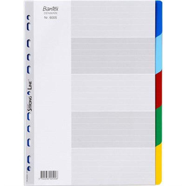 Picture of BANTEX COLOURED DIVIDERS 5 TABS PP A4