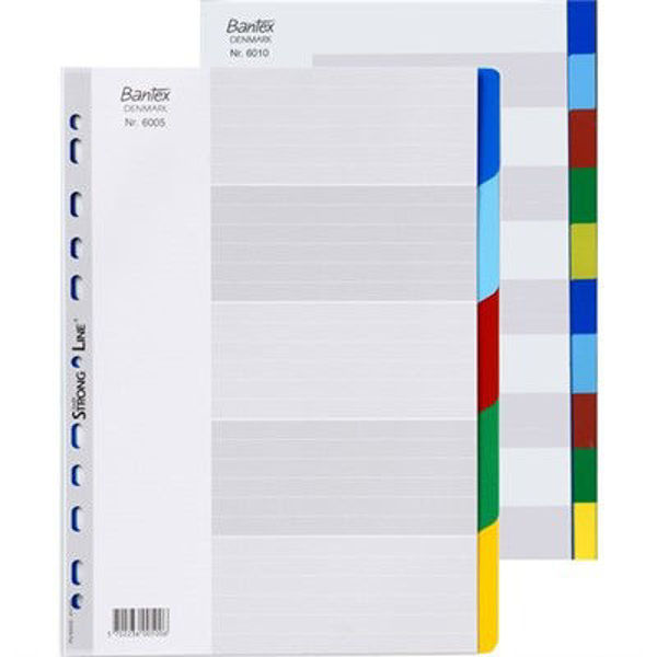 Picture of BANTEX COLOURED DIVIDERS 10 TABS PP A4