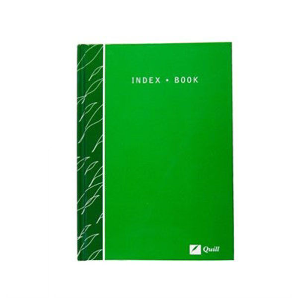 Picture of QUILL INDEX BOOK 120X188MM 160 PAGES 70GSM GREEN