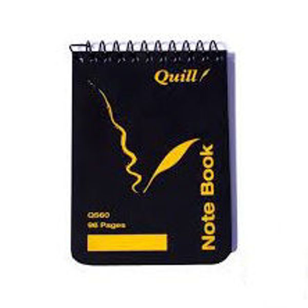 Picture of QUILL POCKET NOTEBOOK PP 60GSM 112MM X 77MM 96 PAGES BLACK