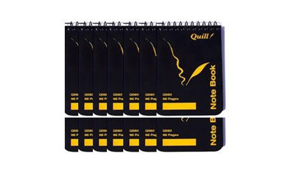 Picture of QUILL POCKET NOTEBOOK PACK 20 PP 60GSM 112MM X 77MM 96 PAGES BLACK