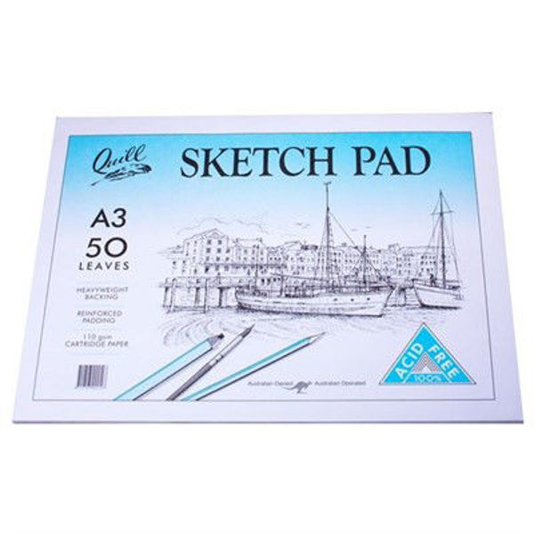 Picture of QUILL SKETCH PAD 110GSM A3 100 PAGES - WHITE