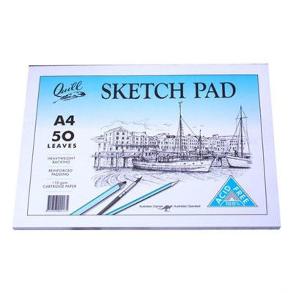 Picture of QUILL SKETCH PAD 110GSM A4 100 PAGES - WHITE