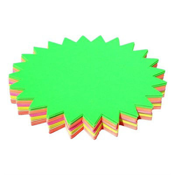 Picture of BRENEX FLUORO STARBURST PACK 10 205MM DIAMETER 60 SHEETS ASSORTED COLOURS