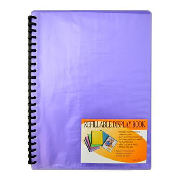 Picture of BANTEX DISPLAY FOLDER REFILLABLE COOL FROST PP A4 20 POCKETS PURPLE