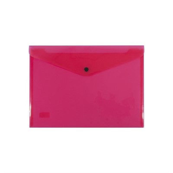 Picture of BANTEX DOCUMENT WALLET STANDARD PP A4 BUTTON CLOSURE - RED