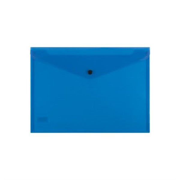 Picture of BANTEX DOCUMENT WALLET STANDARD PP A4 BUTTON CLOSURE - BLUE