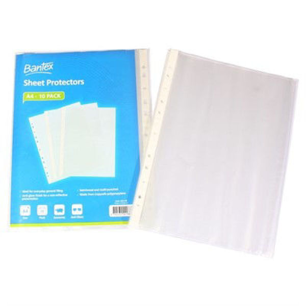 Picture of BANTEX A4 SHEET PROTECTORS ECONOMY PP 35 MICRONS PACK 10 - CLEAR