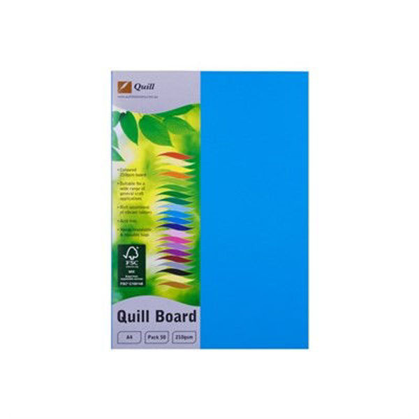 Picture of QUILL BOARD 210GSM A4 PACK 50 - MARINE BLUE
