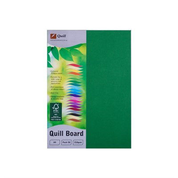 Picture of QUILL BOARD 210GSM A4 PACK 50 - EMERALD