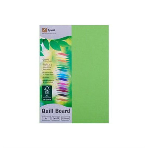 Picture of QUILL BOARD 210GSM A4 PACK 50 - LIME