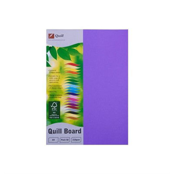 Picture of QUILL BOARD 210GSM A4 PACK 50 - LILAC