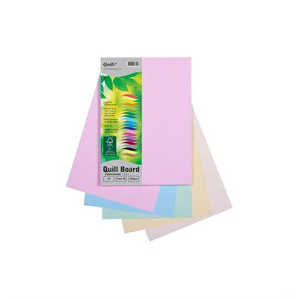 Picture of QUILL BOARD 210GSM A4 PACK 50 - ASSORTED PASTEL