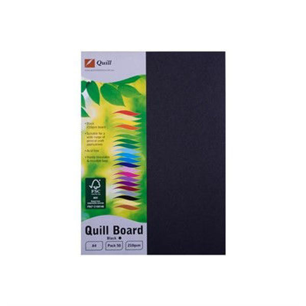 Picture of QUILL BOARD 210GSM A4 PACK 50 - BLACK