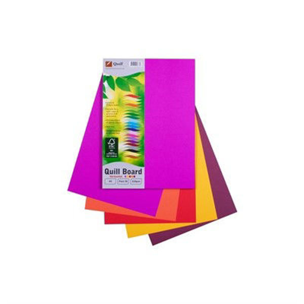 Picture of QUILL BOARD 210GSM A4 PACK 50 - ASSORTED HOT