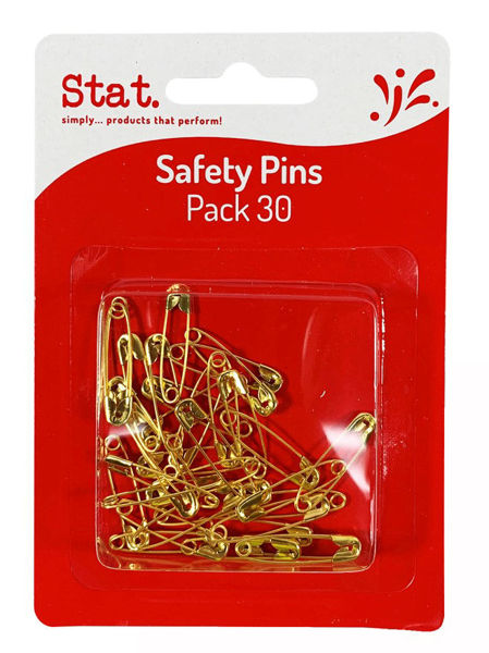 Picture of SAFETY PINS STAT GOLD PK30