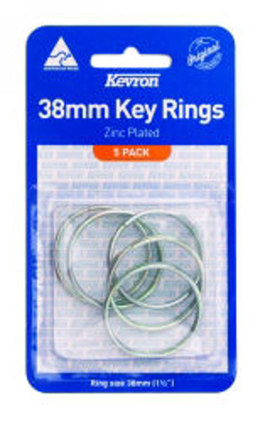 Picture of KEY RINGS KEVRON 38MM ZINC PLATED PK5