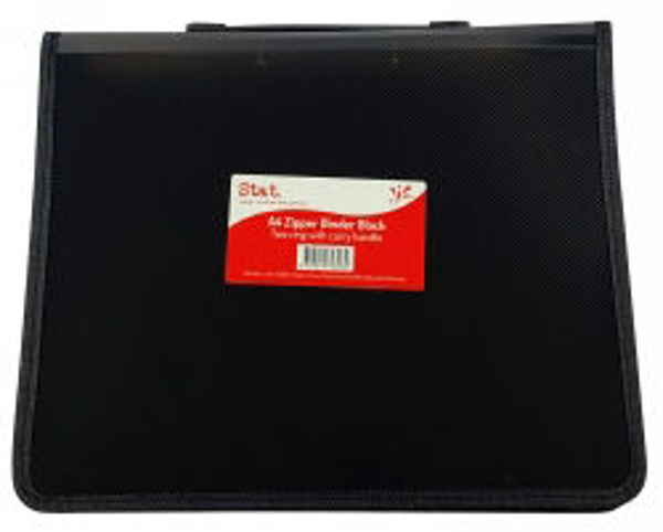 Picture of BINDER STAT A4 2R ZIPPER W/HANDLE BLACK