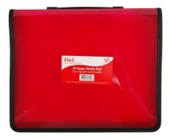 Picture of BINDER STAT A4 2R ZIPPER W/HANDLE RED