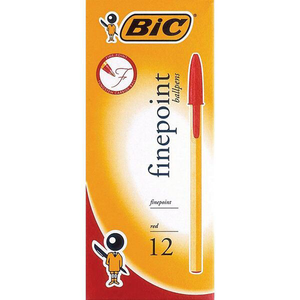 Picture of BIC CRISTAL FINEPOINT RED BOX 12