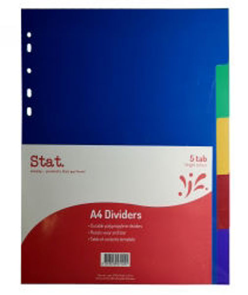 Picture of DIVIDERS STAT A4 PP 5 TAB
